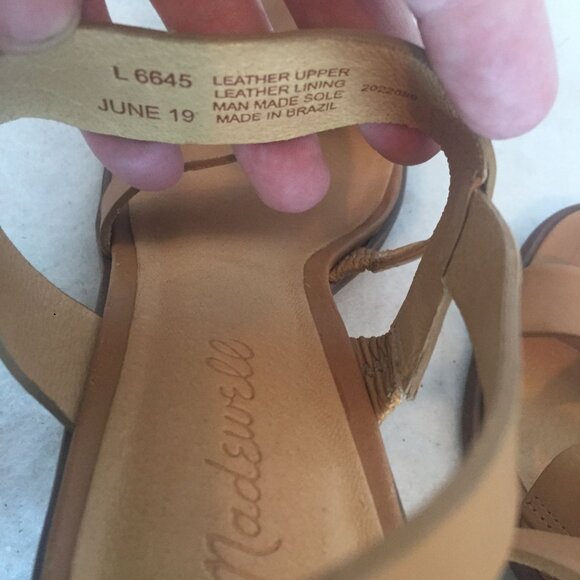 Madewell Womens Tan Leather Heel Sandals Size 8 Strappy - Picture 8 of 15